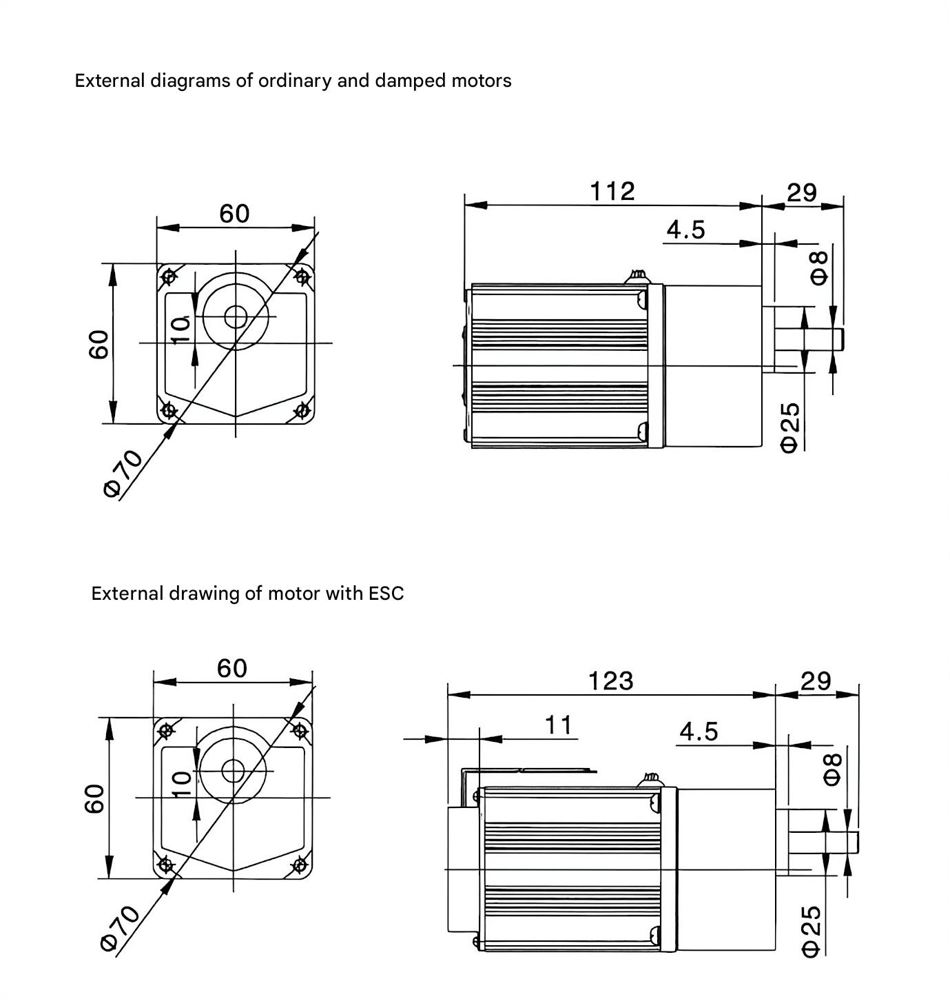 YC-60 dimensional drawing