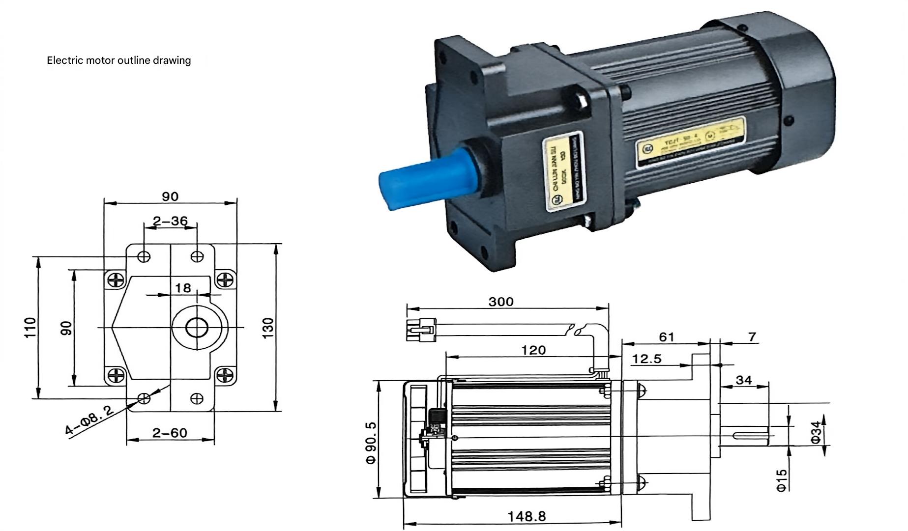 YC-90 ESC dimensional drawing