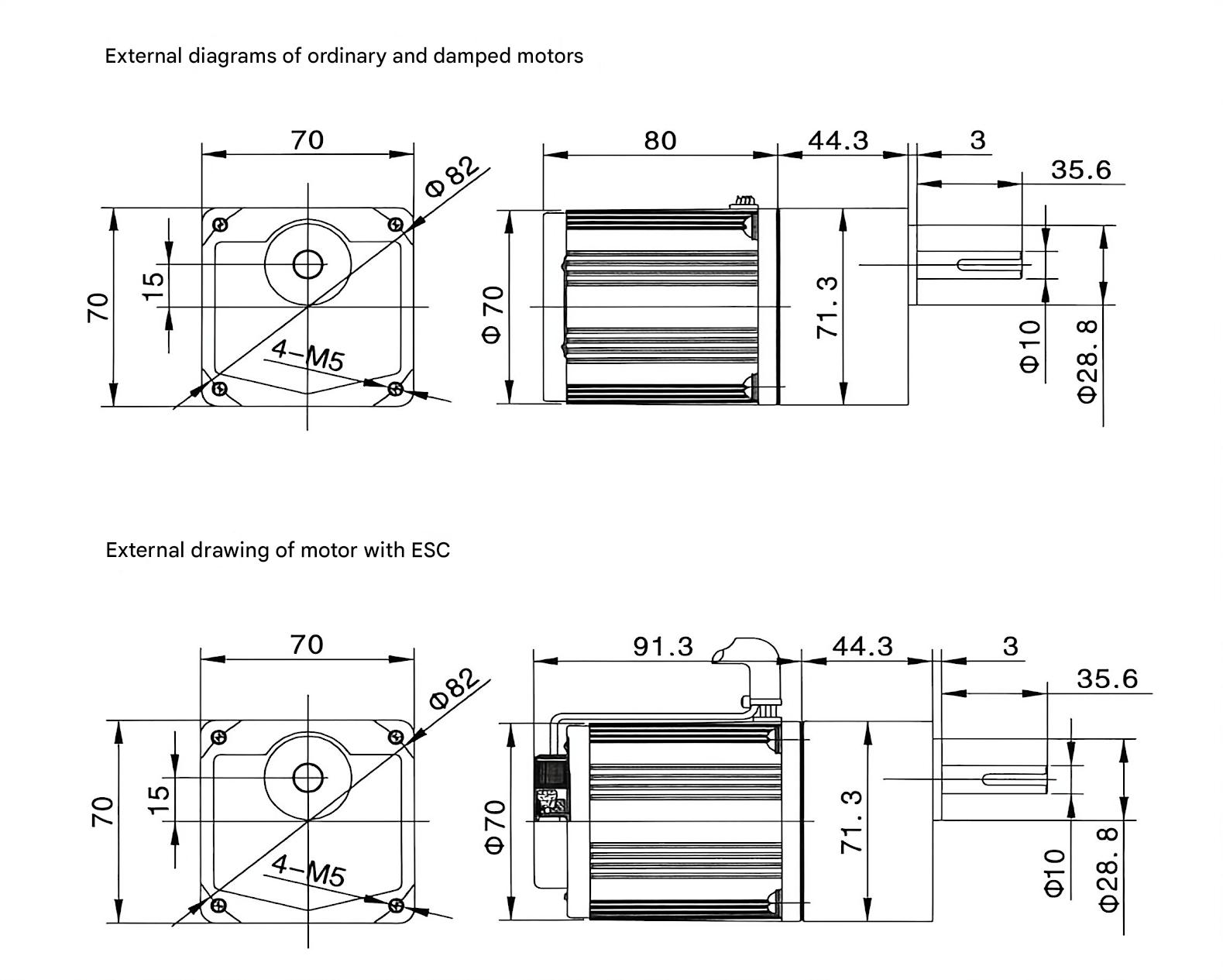 YC-70 dimensional drawing