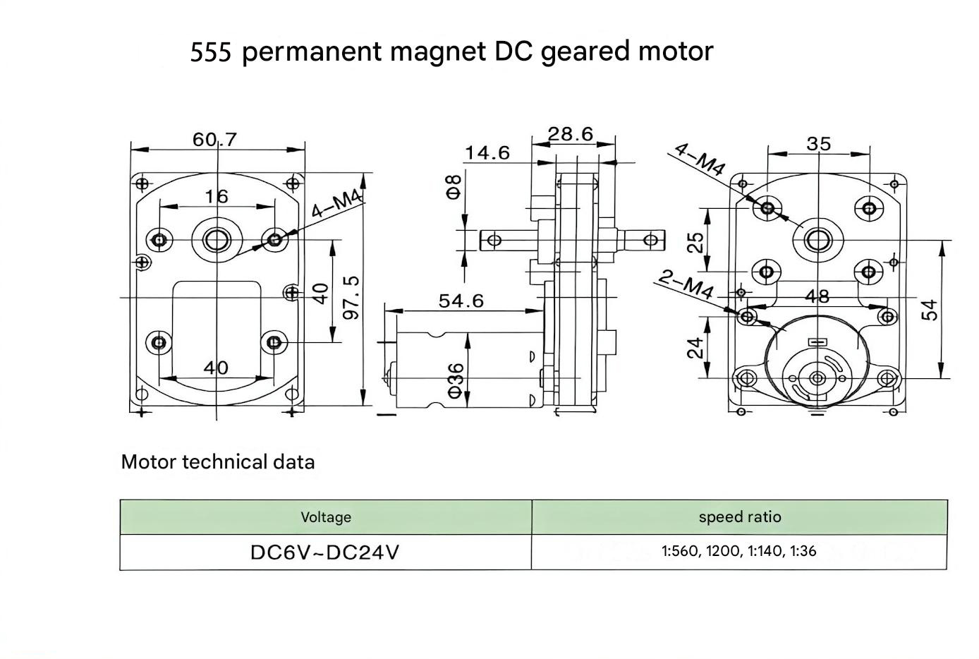 555ZY dimensional drawing