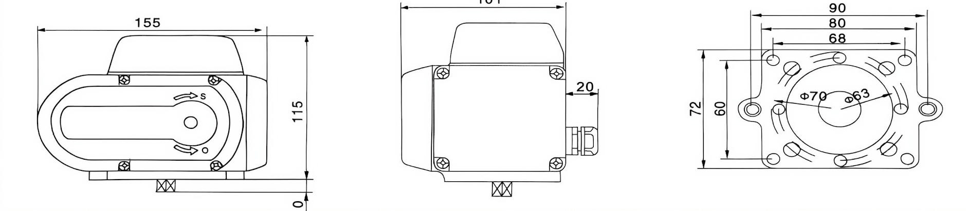 5KG dimensional drawing