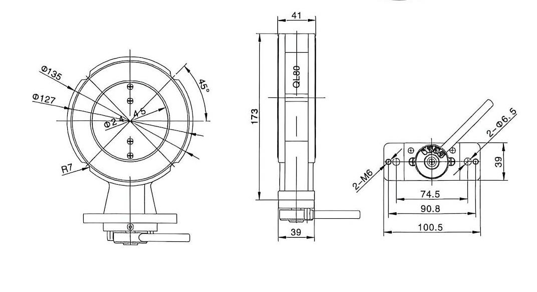 Valve dimensional drawing