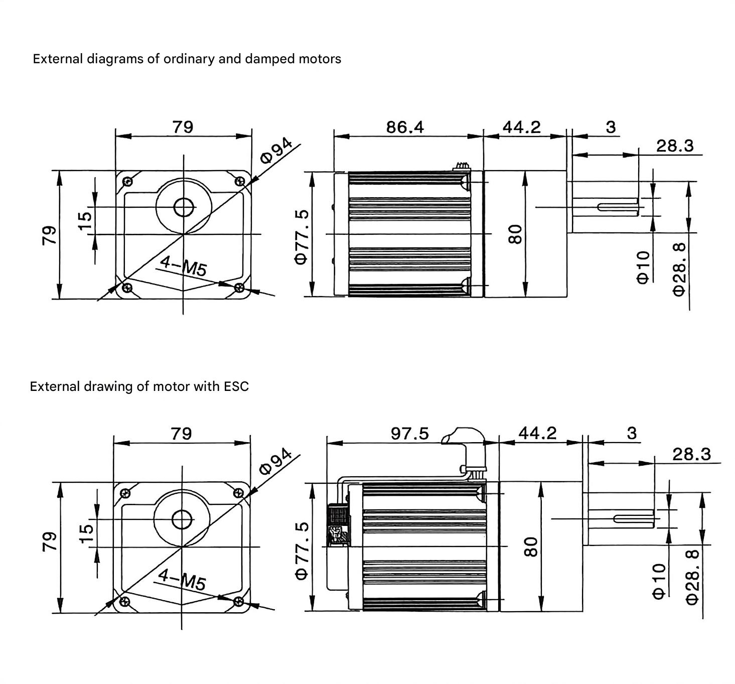 YC-80 dimensional drawing